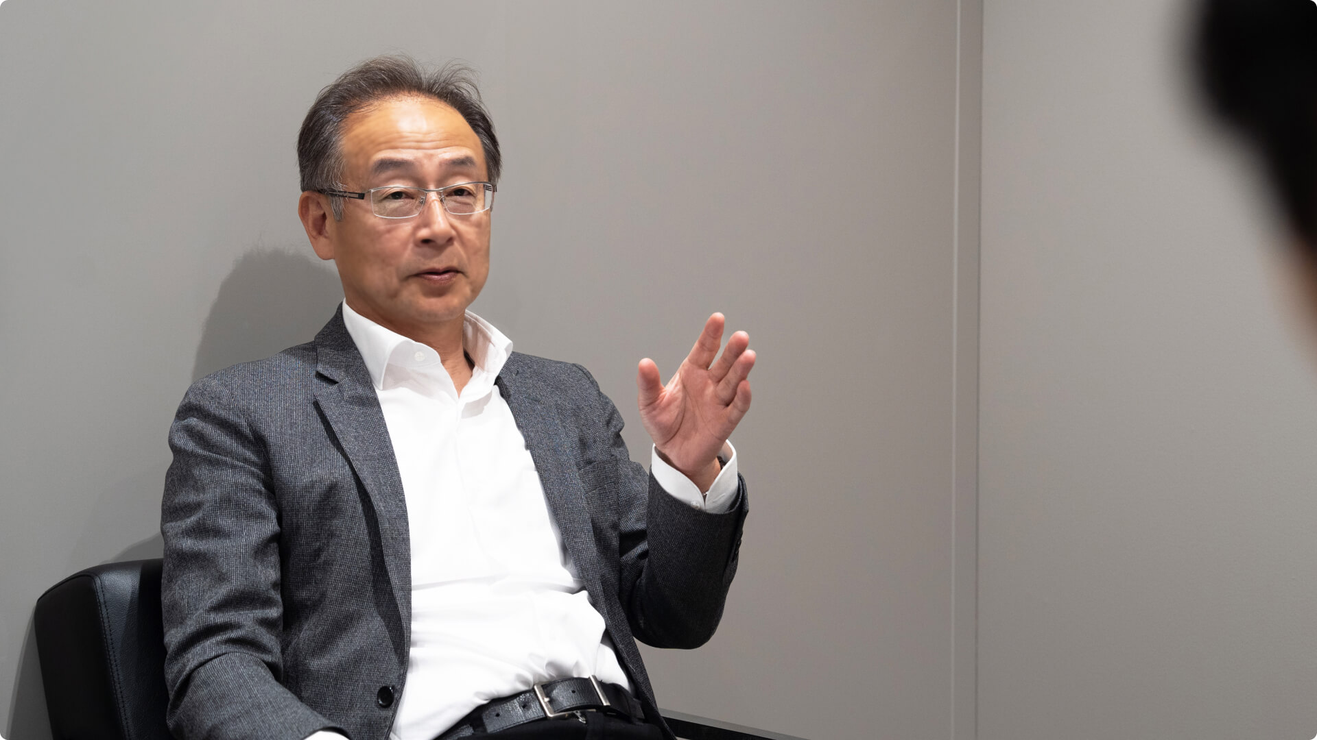 インタビューに答える渡辺CEO