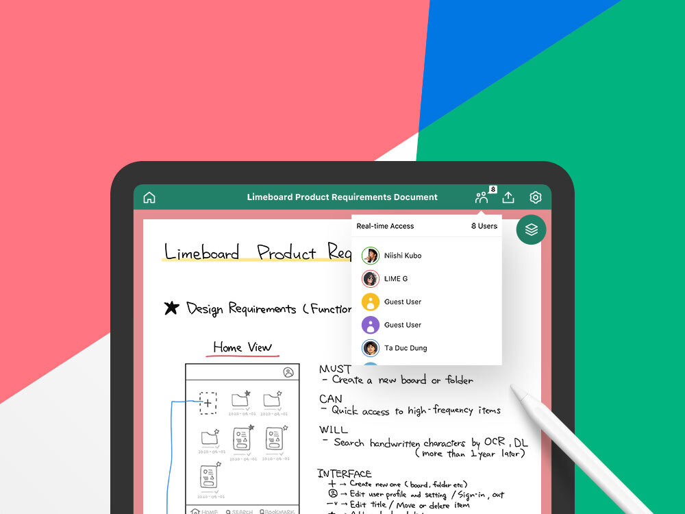 手書きコラボアプリ「Limeboard」