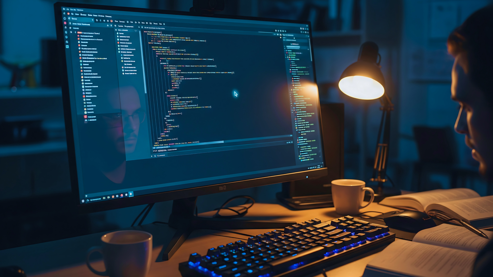 リリース作業中のデスク風景